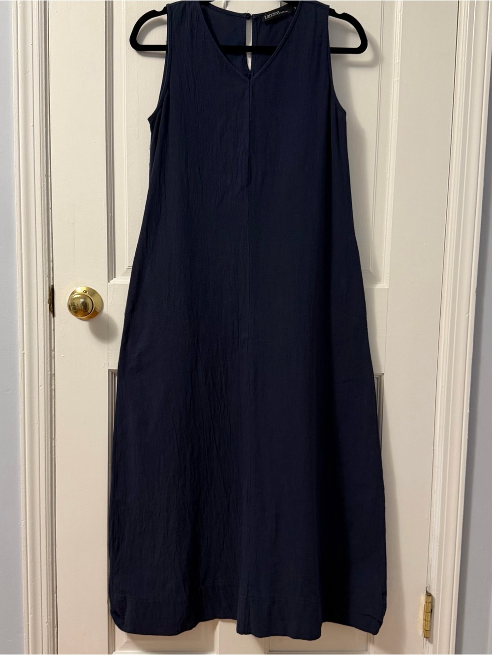 Zanzea Collection Women's Navy Cotton Sleeveless Maxi Dress, Size S
